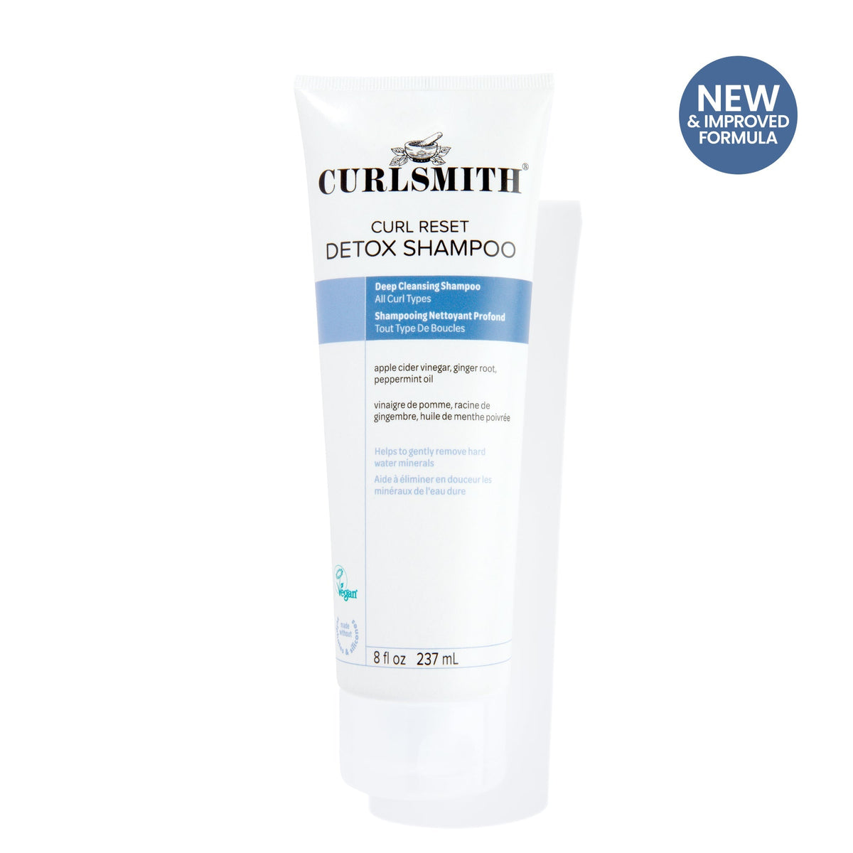 Curlsmith Curl Reset Detox Shampoo bottle on a white background