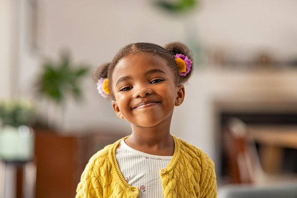 child with bunches
