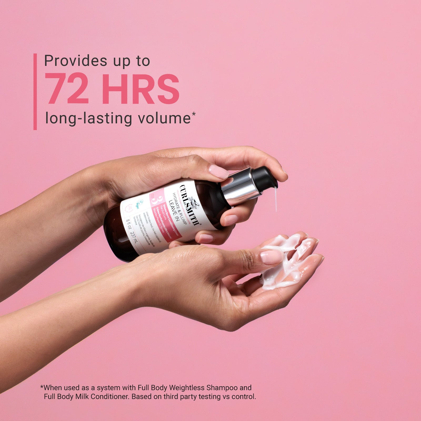 Curlsmith Leave-In product hold in hands